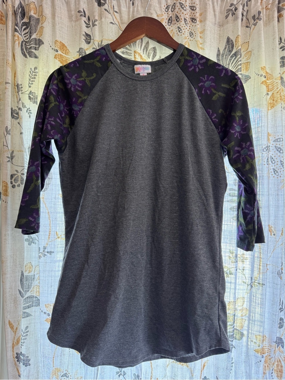 LuLaRoe Small Floral Baseball T